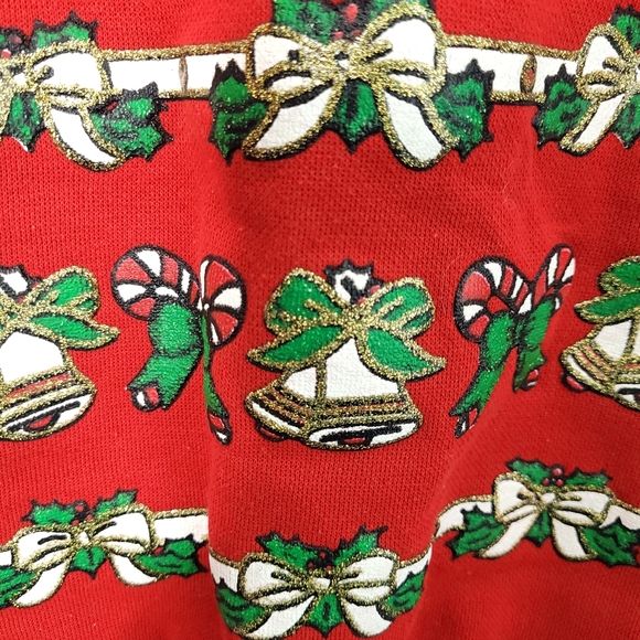 MICHEL NICOLE Vintage Women's Fleece Lined Christmas Sweatshirt Size 18 - Picture 10 of 14